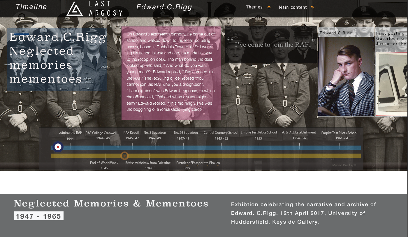 New time-line to showcase the archive of Edward C.Rigg